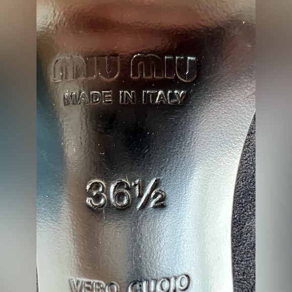 Miu Miu Black Ankle Heeled Boots Sleek Suede Design Size 36.5 Quiet Luxury - Picture 9 of 9